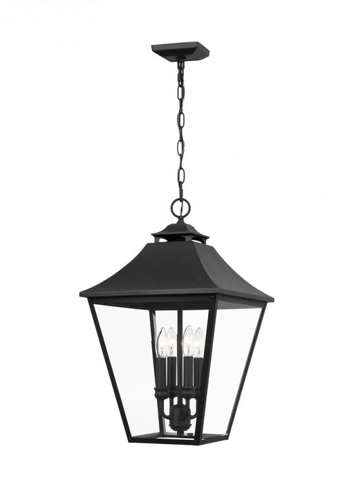 Visual Comfort & Co. Studio Collection Galena Traditional 4-Light Outdoor Exterior Small Pendant Ceiling Hanging Lantern Light