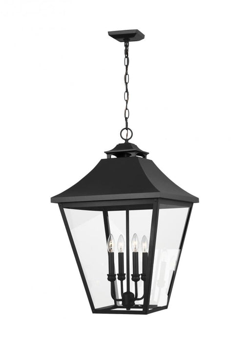 Visual Comfort & Co. Studio Collection Galena Traditional 4-Light Outdoor Exterior Large Pendant Ceiling Hanging Lantern Light