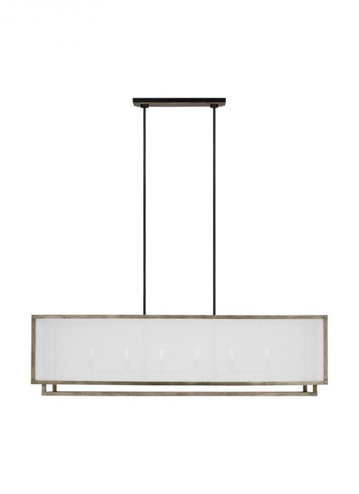 Visual Comfort & Co. Studio Collection Brockway Casual 6-Light Indoor Dimmable Large Linear Chandelier