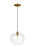 Visual Comfort & Co. Studio Collection Mela Modern 1-Light Indoor Dimmable Large Pendant Ceiling Hanging Chandelier Light