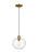 Visual Comfort & Co. Studio Collection Mela Modern 1-Light Indoor Dimmable Medium Pendant Ceiling Hanging Chandelier Light