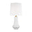 Visual Comfort & Co. Studio Collection Jenna contemporary 1-light LED medium table lamp in new white finish with white linen fabric shade