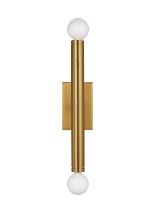 Visual Comfort & Co. Studio Collection Beckham Modern contemporary 2-light indoor dimmable medium wall sconce in burnished brass gold finis