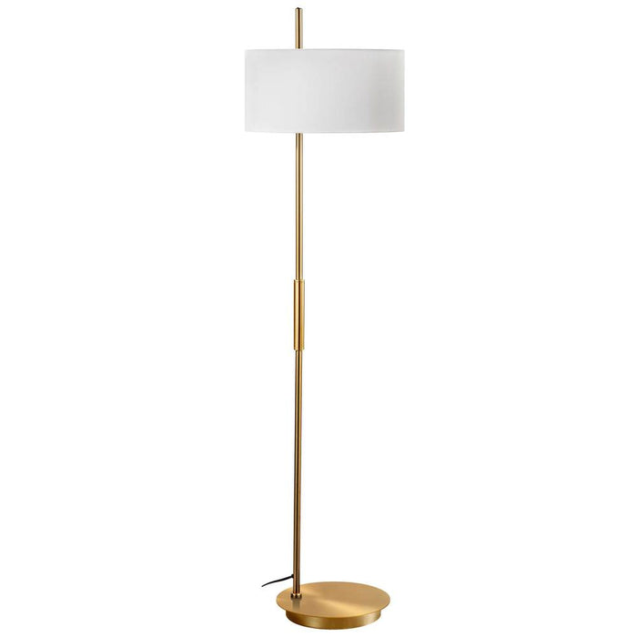 1lt Incandescent Floor Lamp, Agb W/ Wh Shade | FTG-622F-AGB-WH