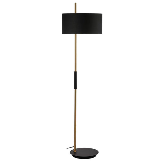 Dainolite 1 Light Incandescent Floor Lamp, MB & AGB w/ BK Shade