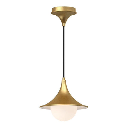 Fuji 9-in Brushed Gold/opal Matte Glass 1 Light Pendant | PD525009BGOP