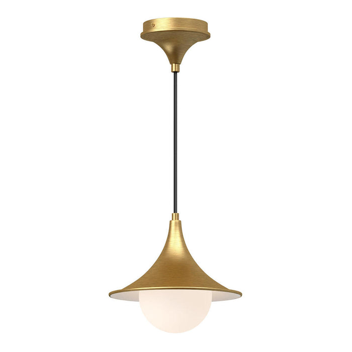 Fuji 9-in Brushed Gold/opal Matte Glass 1 Light Pendant | PD525009BGOP