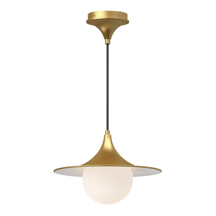 Fuji 12-in Brushed Gold/opal Matte Glass 1 Light Pendant | PD525113BGOP