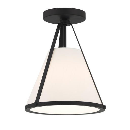 Crystorama Fulton 1 Light Black Semi Flush Mount