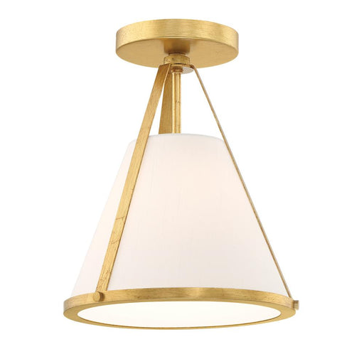 Crystorama Fulton 1 Light Antique Gold Semi Flush Mount