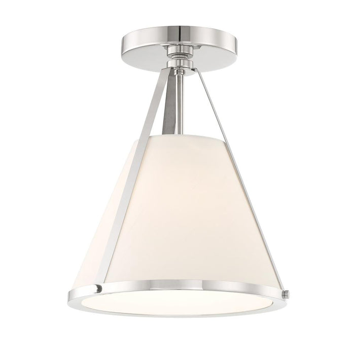 Crystorama Fulton 1 Light Polished Nickel Semi Flush Mount