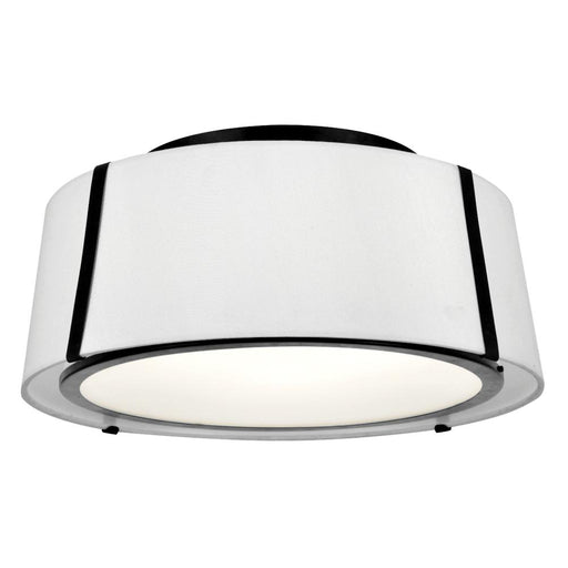 Fulton 3 Light Matte Black Semi Flush Mount | FUL-905-BK
