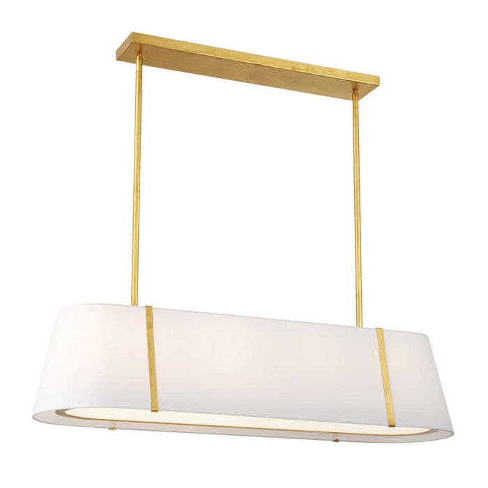 Fulton 4 Light Antique Gold Linear Oval Chandelier | FUL-917-GA