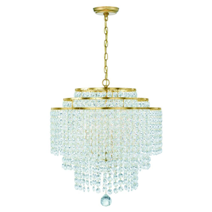 Crystorama Gabrielle 6 Light Antique Gold Chandelier