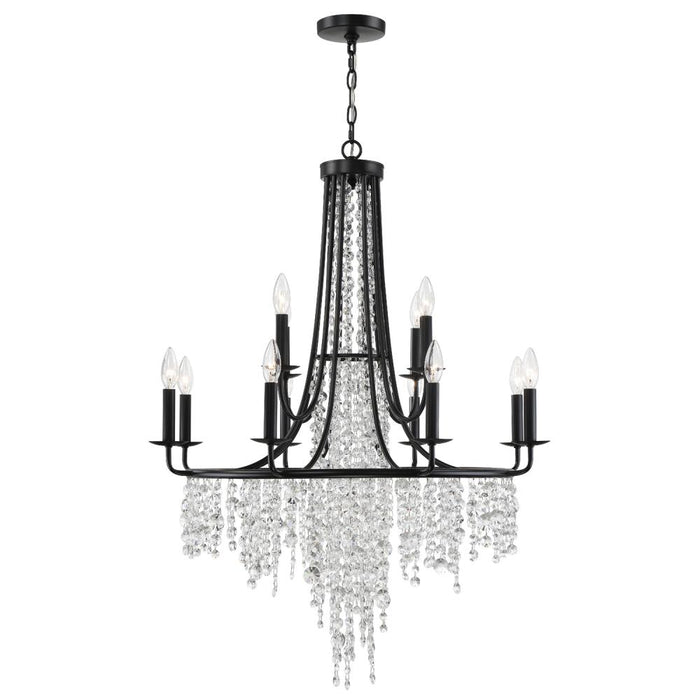 Crystorama Gabrielle 12 Light Matte Black Chandelier