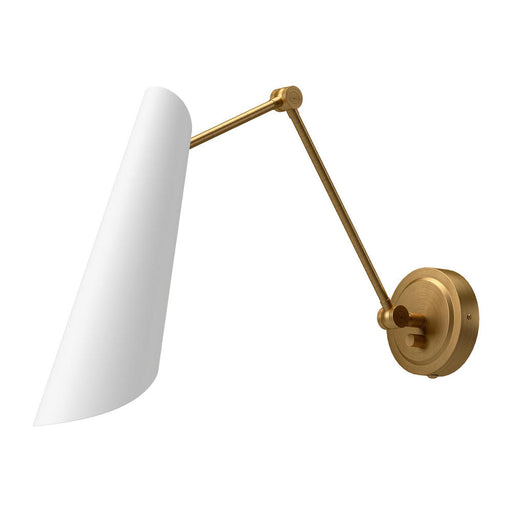 Alora Gabriel 4-in Aged Gold/White 1 Light Wall/Vanity