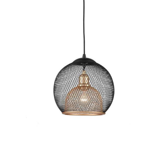 Gibraltar 12-in Black/gold 1 Light Pendant | 494412-BK/GD