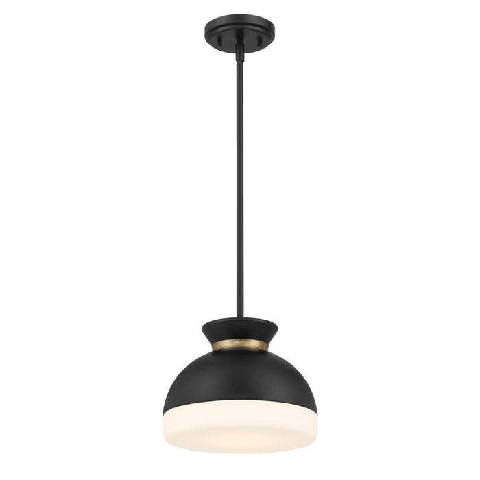 Brian Patrick Flynn Gidget 1 Light Matte Black + Vibrant Gold Mini Pendant | GID-4005-MK-VG