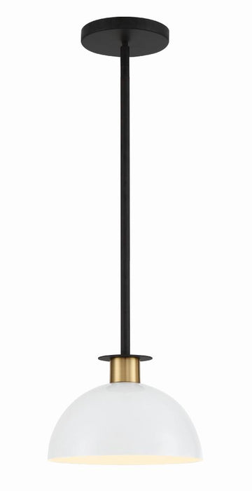 Gigi 1 Light Black + Aged Brass Mini Pendant | GIG-813-BK-AG