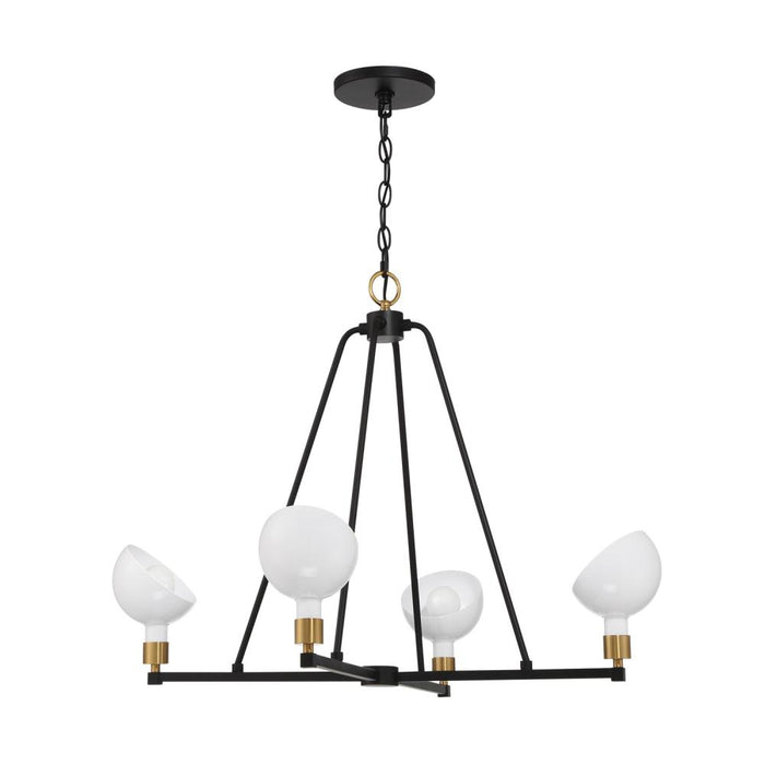 Crystorama Gigi 4 Light Black + Aged Brass Chandelier