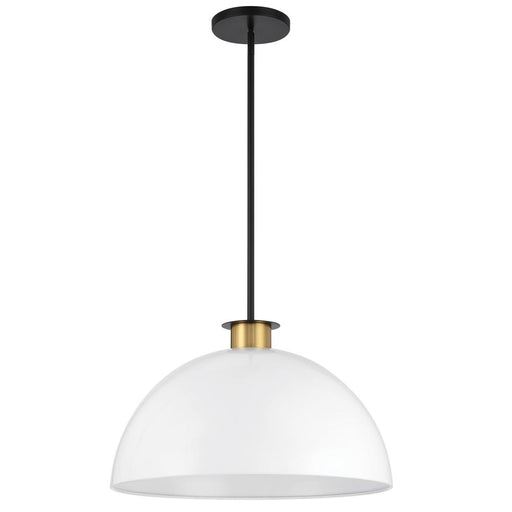 Gigi 1 Light Black + Aged Brass Pendant | GIG-815-BK-AG