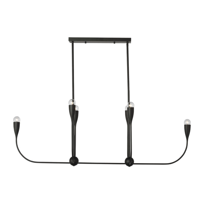 Maya Six Light Linear Chandelier | GLC1226MBK