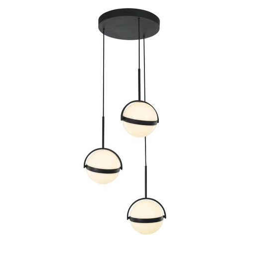 Globo 3 Head Matte Black Led Multi Pendant | MP301003MB-UNV