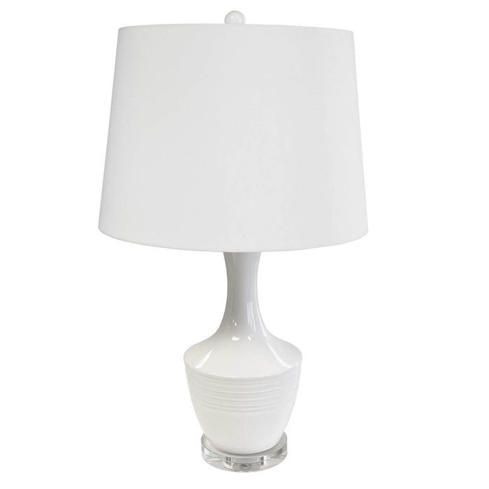 Dainolite 1 Light Incandescent Table Lamp, WH w/ WH Shade