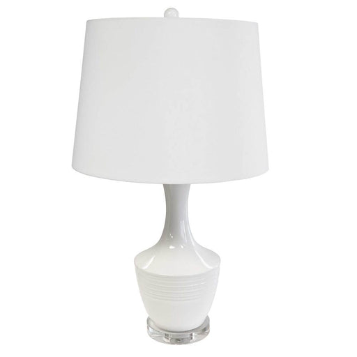 1lt Incandescent Table Lamp, Wh W/ Wh Shade | GOL-271T-WH