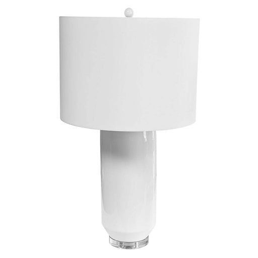Dainolite 1 Light Incandescent Table Lamp, WH w/ WH Shade