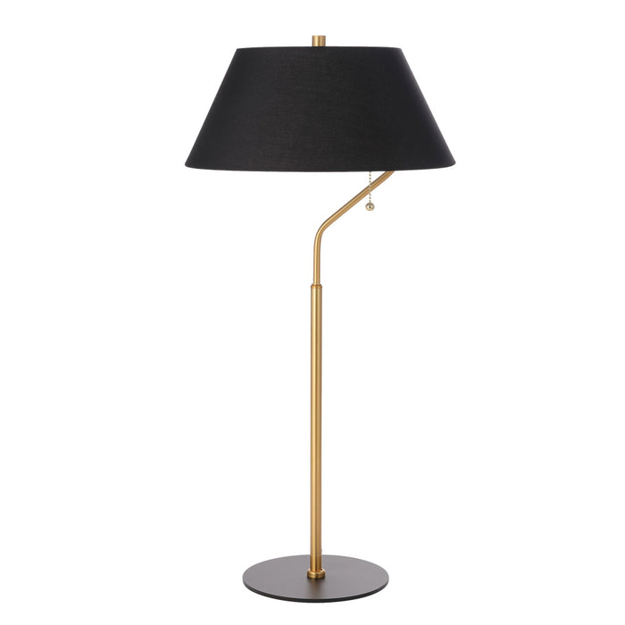1 Light Aged Brass And Matte Black Table Lamp With Black Shade | GRD-281T-AGB-MB-BK