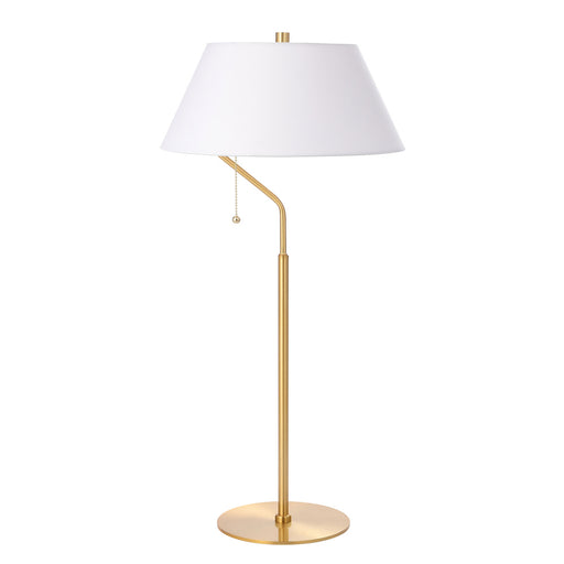 1 Light Aged Brass Table Lamp With White Shade | GRD-281T-AGB-WH