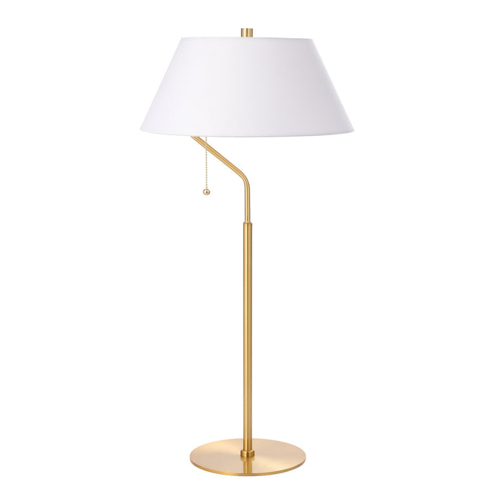 1 Light Aged Brass Table Lamp With White Shade | GRD-281T-AGB-WH