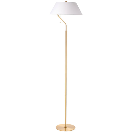 1 Light Aged Brass Floor Lamp With White Shade | GRD-641F-AGB-WH