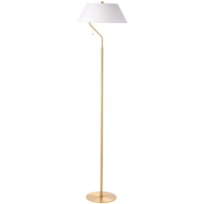 1 Light Aged Brass Floor Lamp With White Shade | GRD-641F-AGB-WH