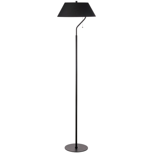 1 Light Matte Black Floor Lamp With Black Shade | GRD-641F-MB-BK