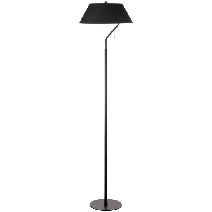 1 Light Matte Black Floor Lamp With Black Shade | GRD-641F-MB-BK