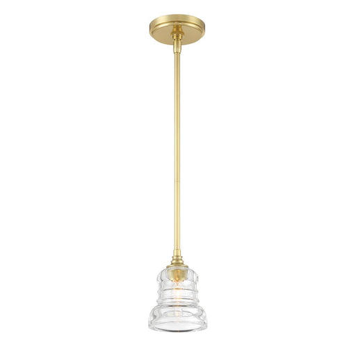 Crystorama Gregory 1 Light Aged Brass Mini Pendant