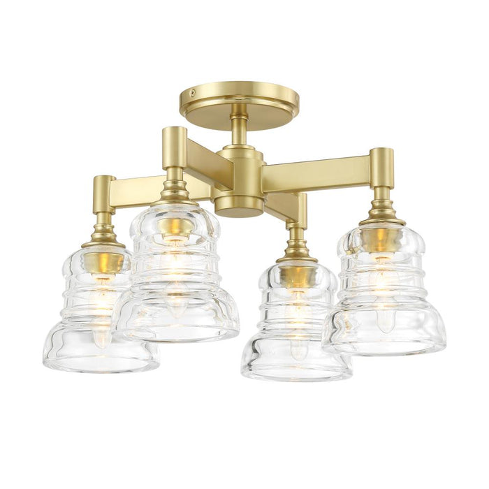 Gregory 4 Light Aged Brass Semi Flush Mount | GRG-1045-AG