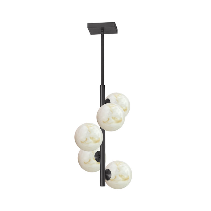 5 Light  Pendant, Mb W/ Faux Alabaster | GVA-175P-MB