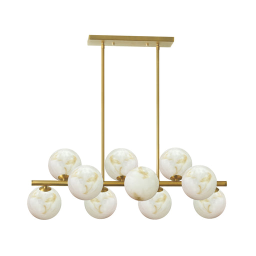 10 Light Horizontal Pendant, Agb W/ Faux Alabaster | GVA-3110HP-AGB