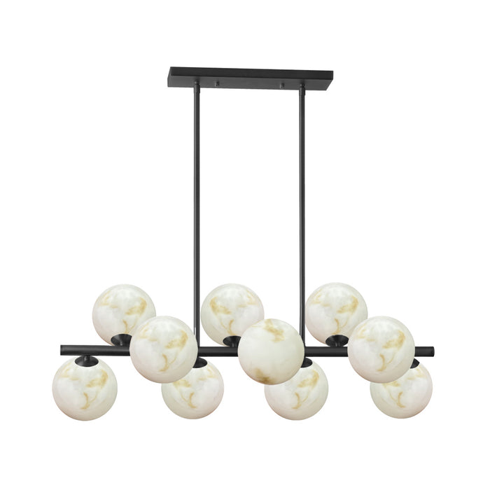  10 Light  Horizontal Pendant, Mb W/ Faux Alabaster | GVA-3110HP-MB