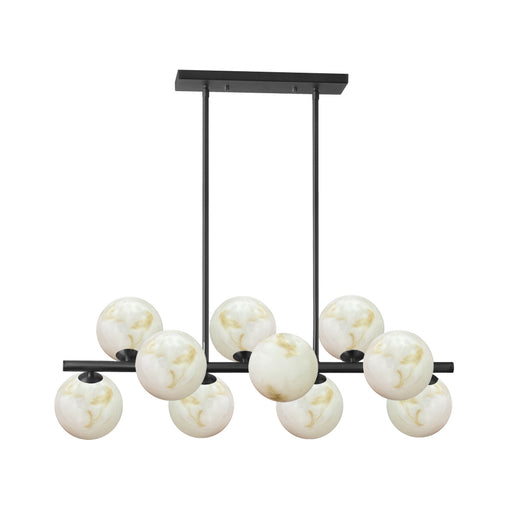 10 Light Horizontal Pendant, Mb W/ Faux Alabaster | GVA-3110HP-MB