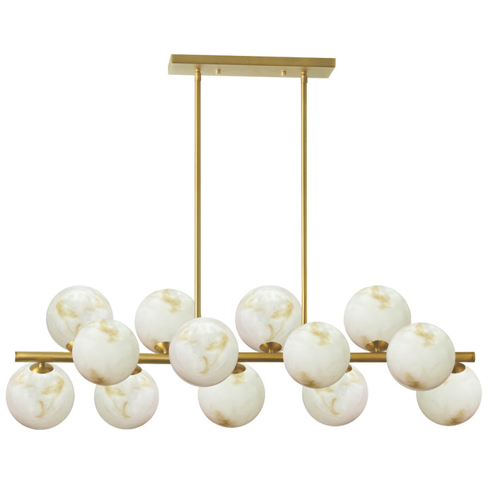13 Light Horizontal Pendant, Agb W/ Faux Alabaster | GVA-4013HP-AGB