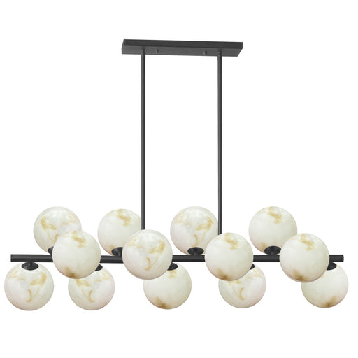  13 Light  Horizontal Pendant, Mb W/ Faux Alabaster | GVA-4013HP-MB