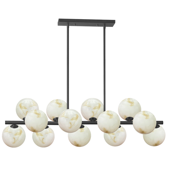 13 Light Horizontal Pendant, Mb W/ Faux Alabaster | GVA-4013HP-MB