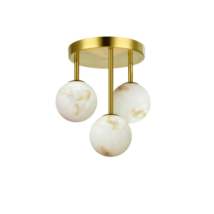  4 Light  Flush Mount, Agb W/ Faux Alabaster | GVA-94FH-AGB