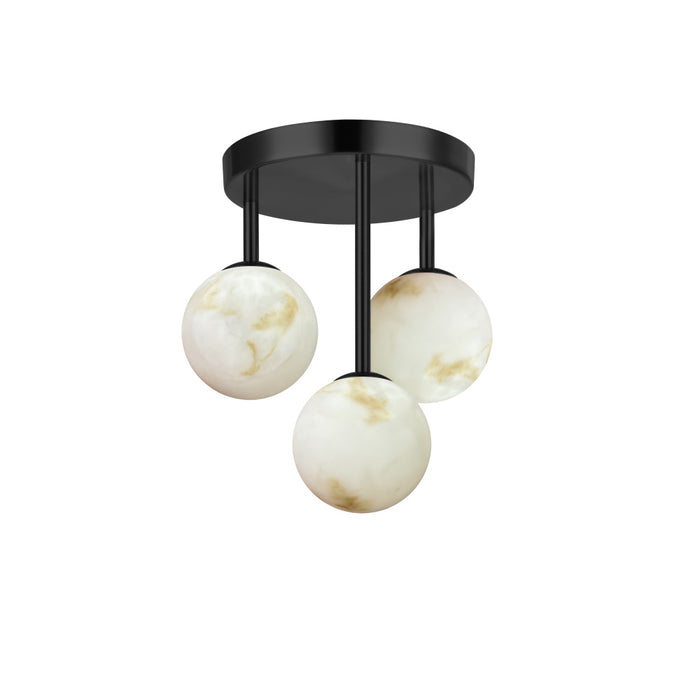  4 Light  Flush Mount, Mb W/ Faux Alabaster | GVA-94FH-MB