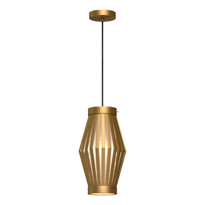 Hana 9-in Aged Gold/opal Matte Glass 1 Light Pendant | PD434509AGOP