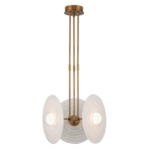 Alora Harbour 18-in Vintage Brass/Glossy Opal LED Pendant